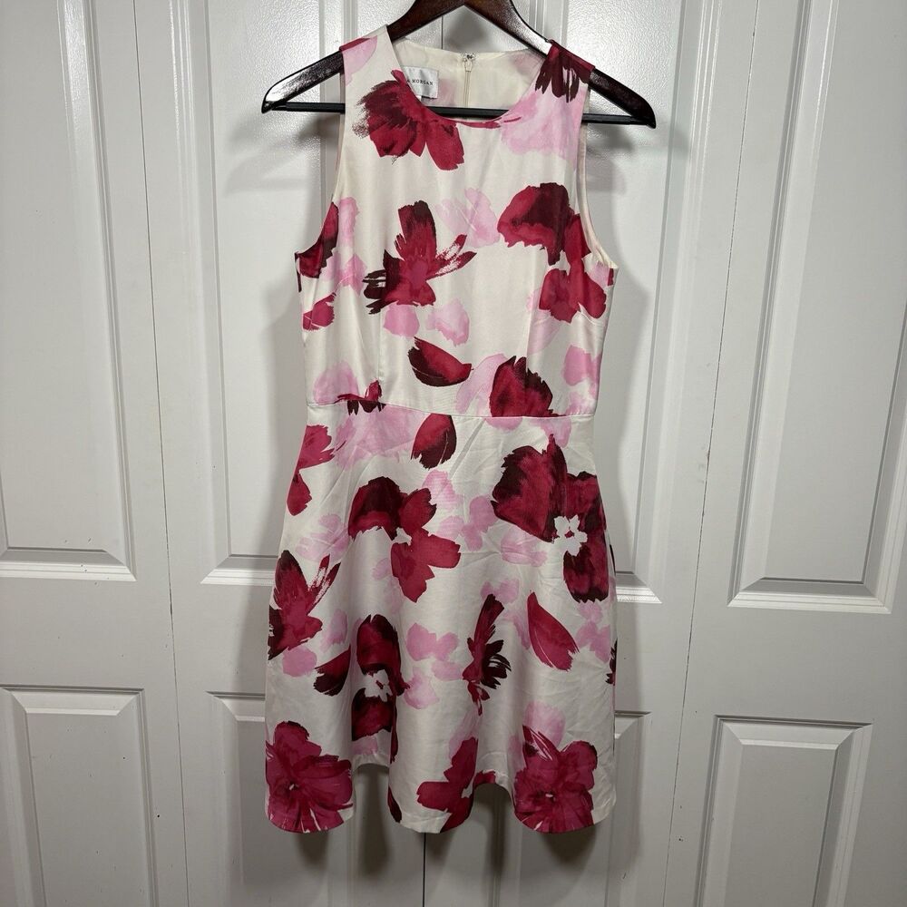 Anthropologie Donna Morgan Dress Women 6 Floral Sleeveless Fit Flare Summer
